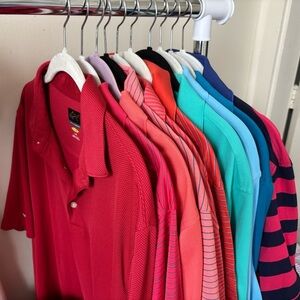 Lot of 10 Colorful Golf Polos Various Brands
